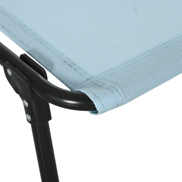 4-Level Adjustable Folding Beach Bed - Light Blue