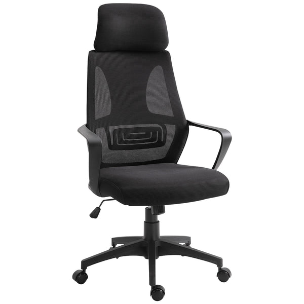 Ergonomic Adjustable Mesh Home Office Chair - Black