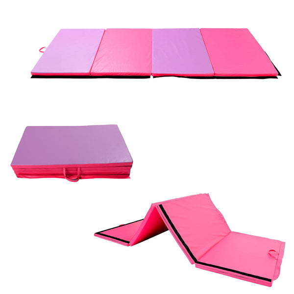 Folding Gym Exercise Yoga Mat - Pink