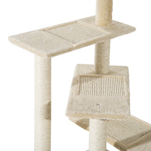 39" Cat Tree Scratch Tower with Revolving Steps