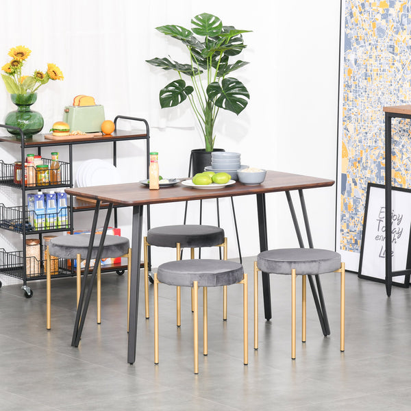 Backless Stackable Dining Stools with Steel Legs