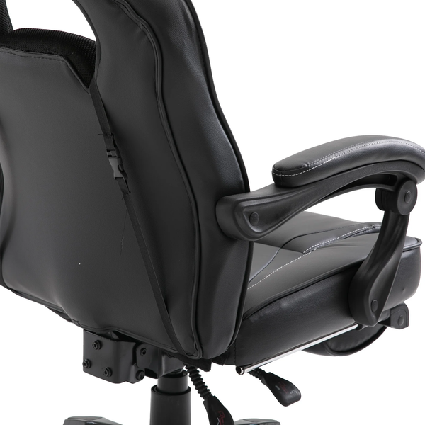 Gaming Computer Home Office Chair with Footrest - Black
