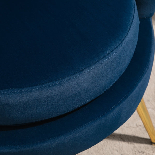 Modern Velvet-Touch Accent Chair - Blue