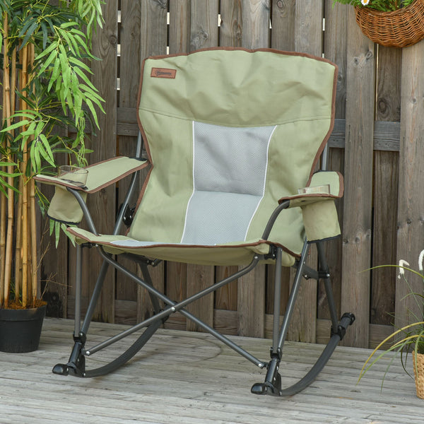 Folding Portable Camping Rocking Chair - Green