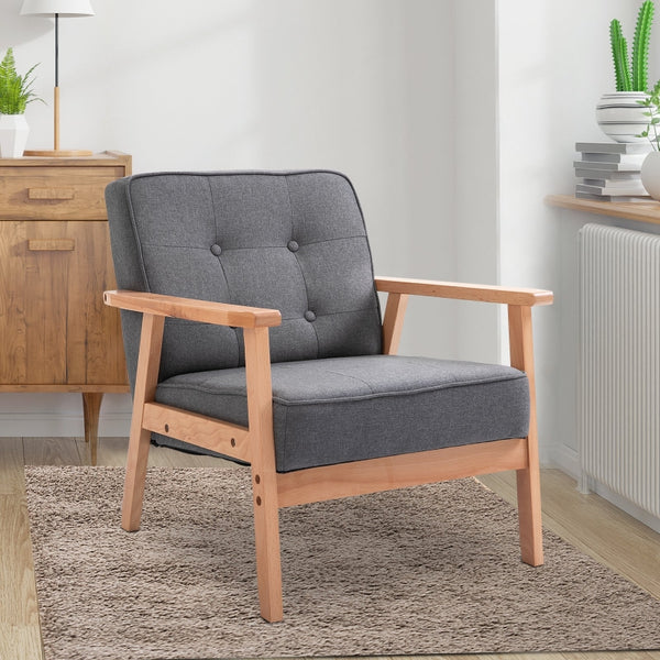 Mid-Century Accent Chair - Gray