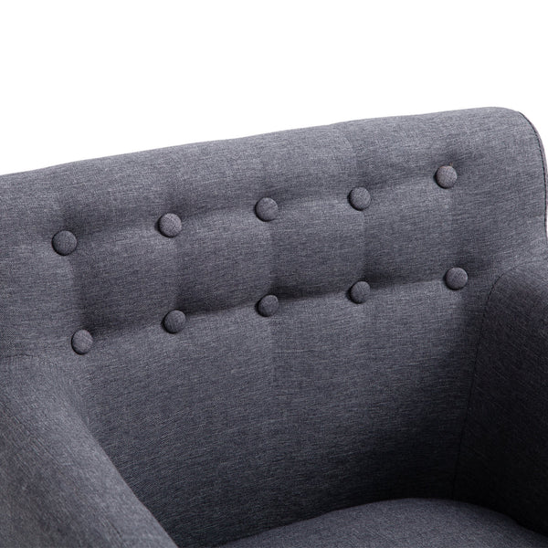 Modern Tufted Seat Chair - Dark Grey