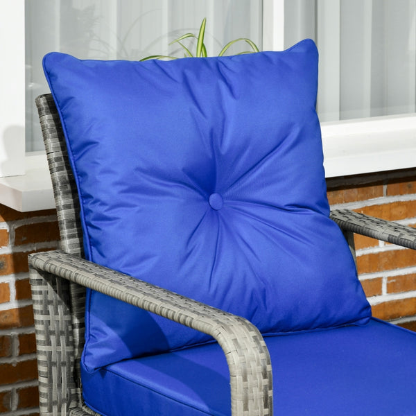 3pc Patio Rattan Furniture Sofa Set - Blue