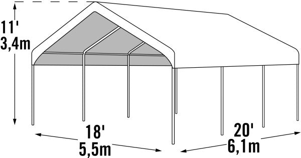 18x20 ft. SuperMax 8 Leg Event Canopy Tent - White