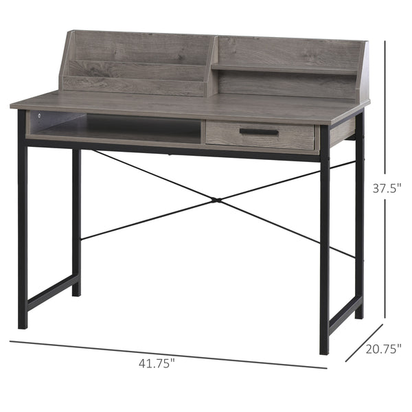 Home Office Computer Desk - Grey and Black