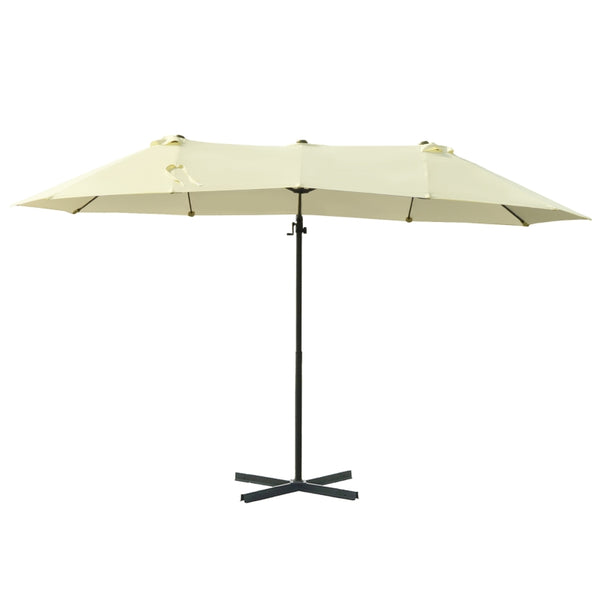 Outdoor Double Sided Patio Umbrella – Beige