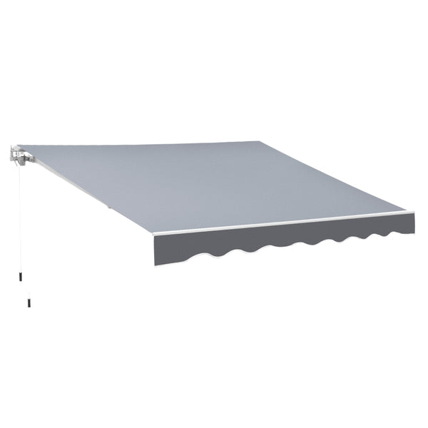 8.2 x 6.6 ft Manual Retractable Patio Awning - Gray