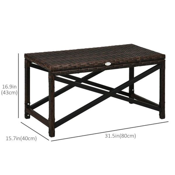 Outdoor PE Rattan Side Table - Mixed Brown