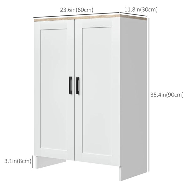 Modern Storage Cabinet with Adjustable Shelf - White