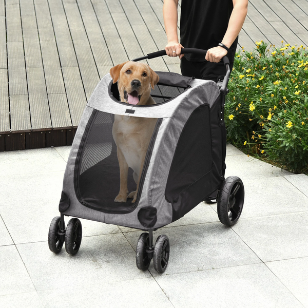 Folding  Pet Stroller Carrier -  Grey