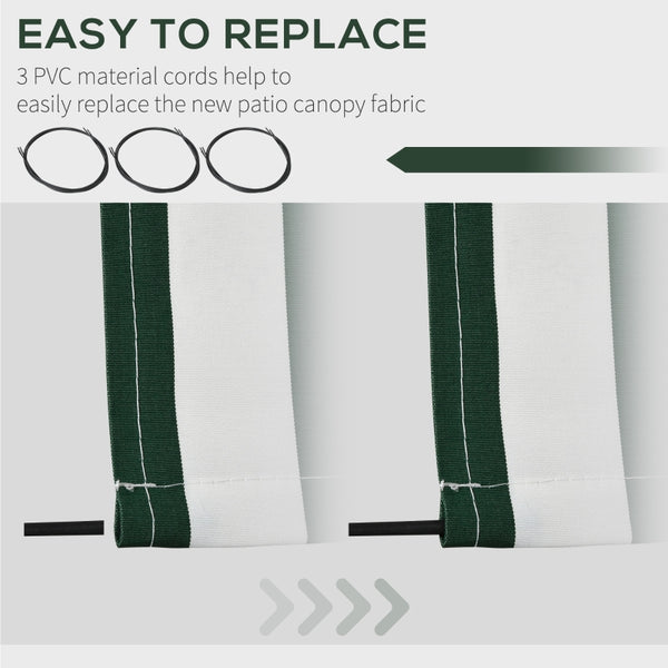 10' x 8' Retractable Awning Fabric Replacement - Green and White