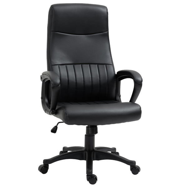 Height Adjustable High Back Executive Home Office Chair - Black