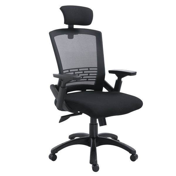 Ergonomic Home Office Chair with Headrest - Black