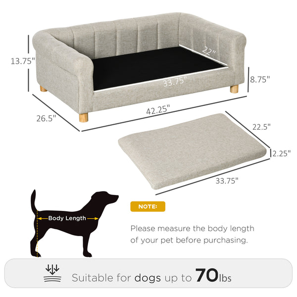 Pet Sofa Bed For Cat or Dog - Light Grey
