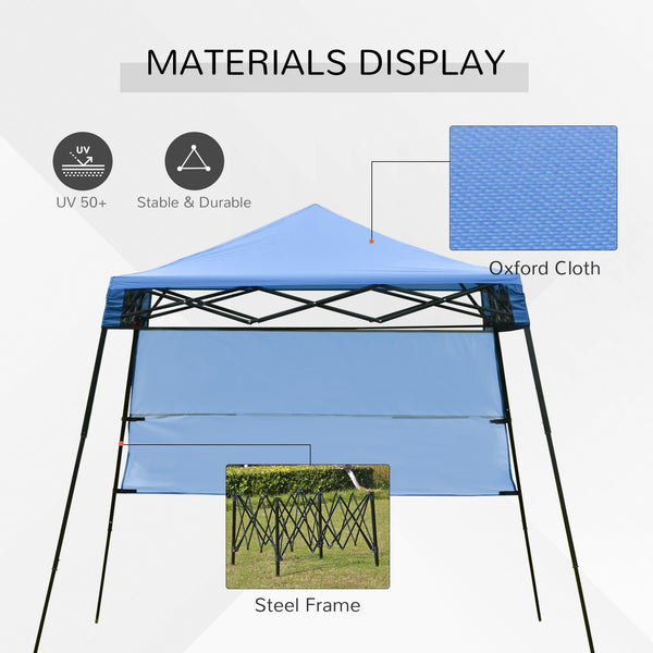 7x7 ft Outdoor Pop Up Party Tent with Adjustable Legs - Blue