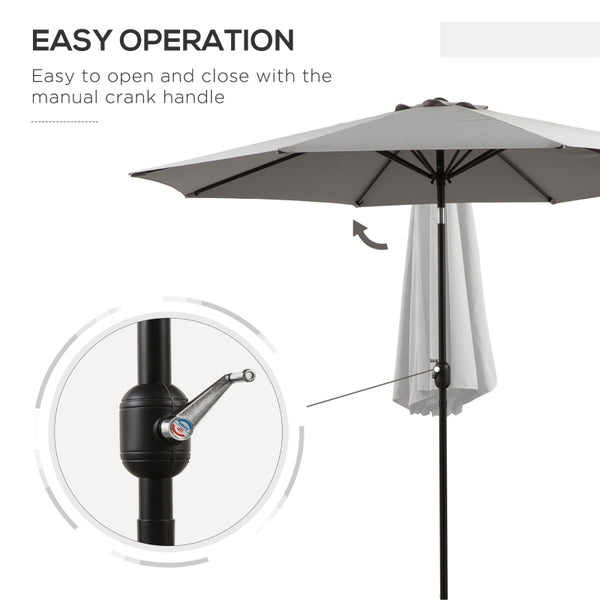 10’ x 8’ Outdoor Garden Umbrella - Light Gray