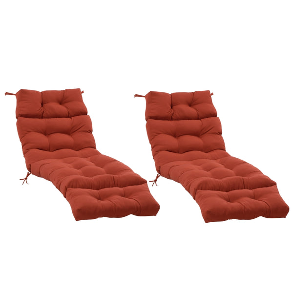 72" x 22" Set of 2 Outdoor Lounge Cushions - Red