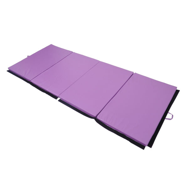 Folding Gym Exercise Yoga Mat (4 Panels) - Purple
