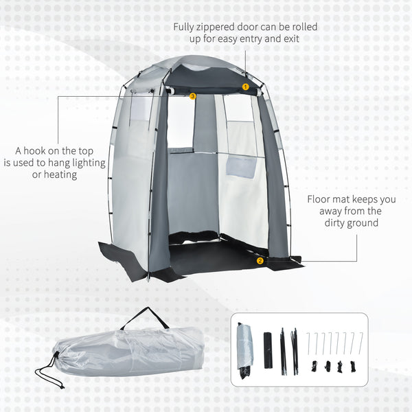 Outdoor Portable Camping Shower Changing Room with Carry Bag - Grey