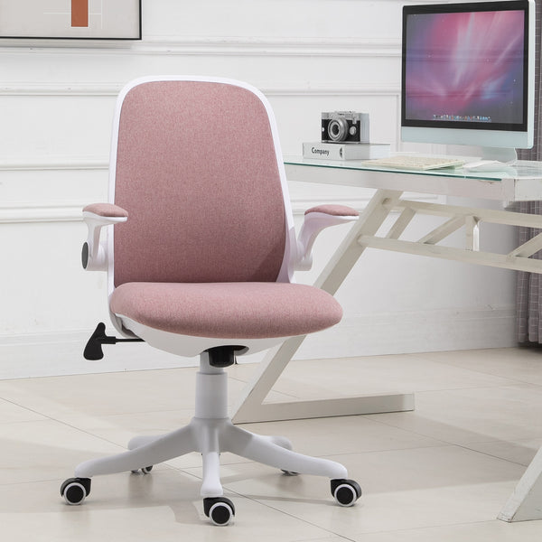 Home Office Chair with Flip-Up Arms - Pink