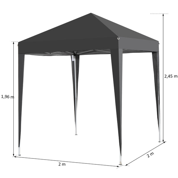 06x06 ft Easy Folding Pop Up Wedding Party Canopy Tent with 4 sidewalls - Black
