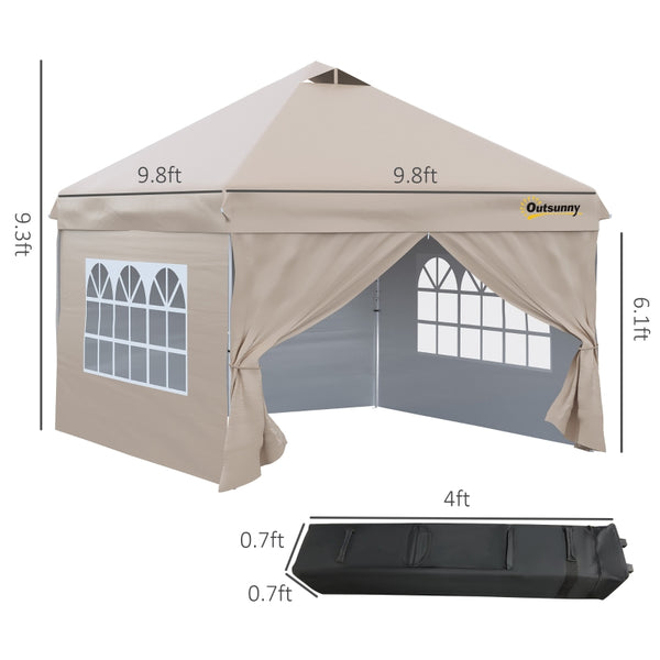 10' x 10' Pop Up Canopy Tent - Beige