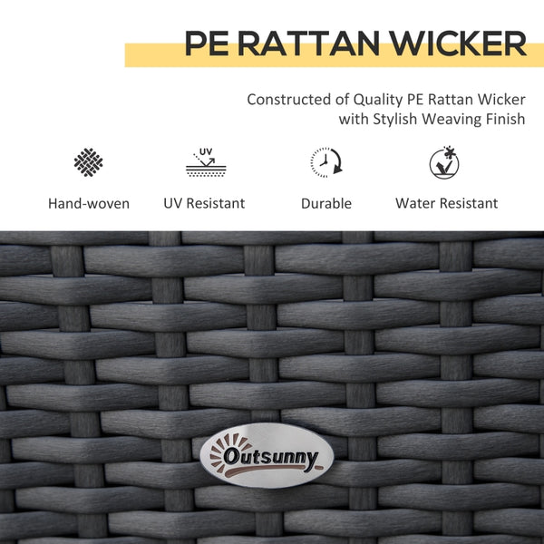 3pc Patio Wicker Set - Grey