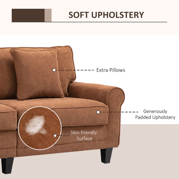 Modern 3-Seater Sofa - Brown