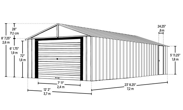 12x24 ft. Arrow Murryhill Storage Shed - Flute Grey