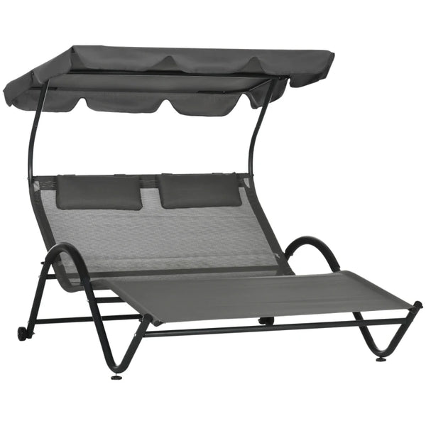 Outdoor Patio Chaise Lounge Chair - Dark Grey