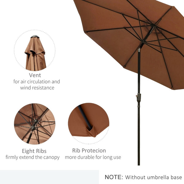 10’ x 8’ Outdoor Garden Umbrella - Coffee