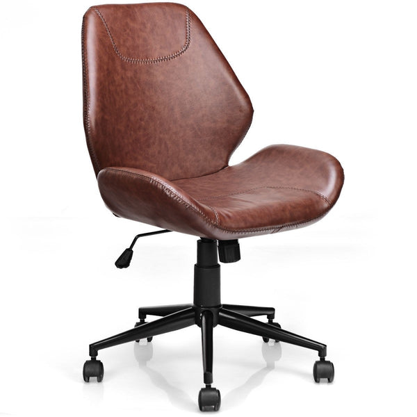 Mid-Back Home Office Rolling Chair - Brown