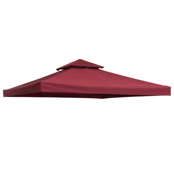 9.84x9.84 ft Square 2 Tier Gazebo Replacement Canopy Top (Top cover only) - Wine Red