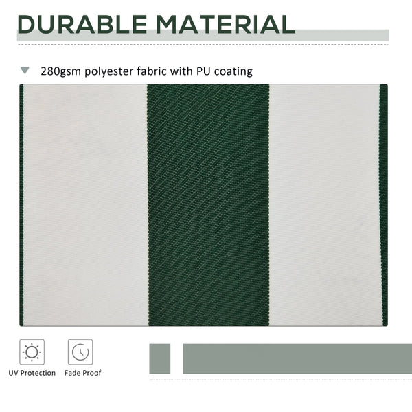 10' x 8' Retractable Awning Fabric Replacement - Green and White