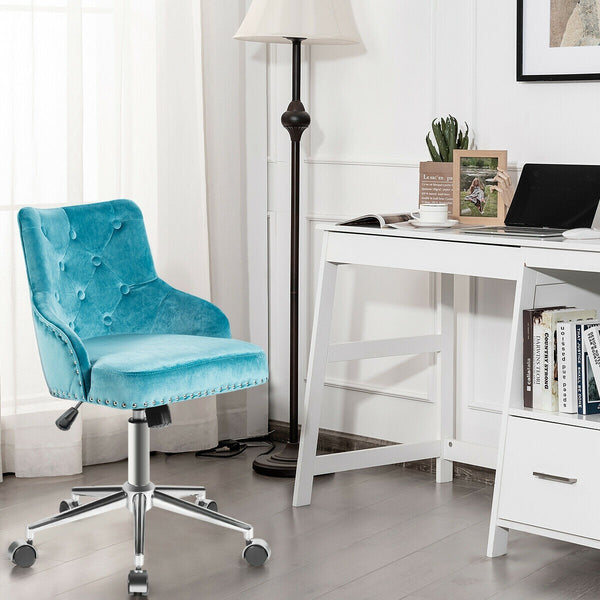 Tufted Swivel Computer Desk Chair - Turquoise