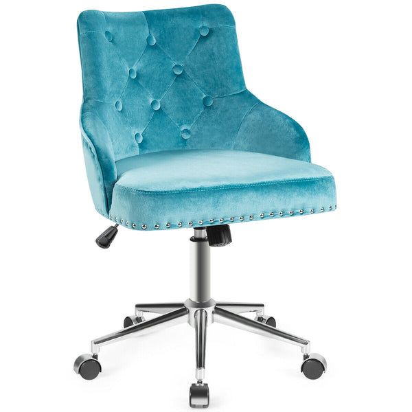 Tufted Swivel Computer Desk Chair - Turquoise