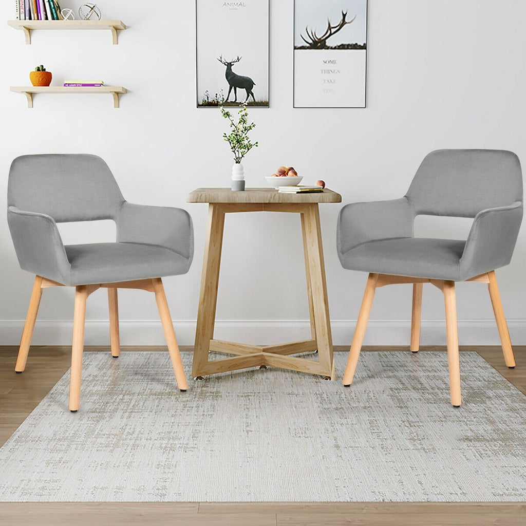 Set of 2 Modern Accent Chairs - Gray
