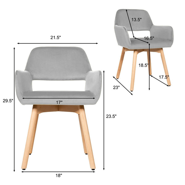Set of 2 Modern Accent Chairs - Gray