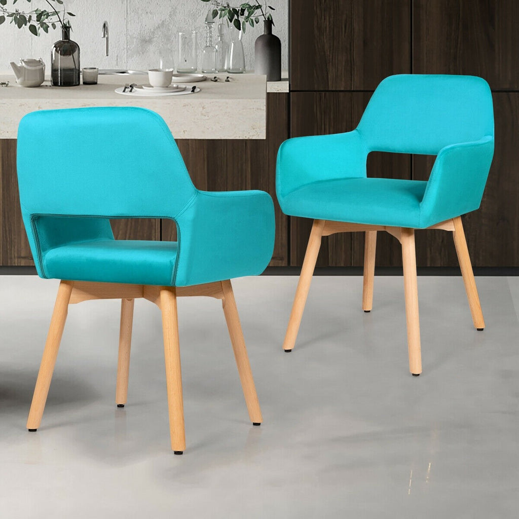 Set of 2 Modern Accent Chairs - Blue