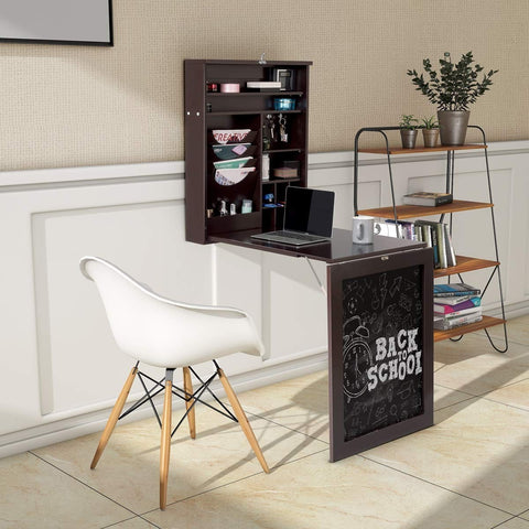Convertible Wall Mounted Desk - Coffee