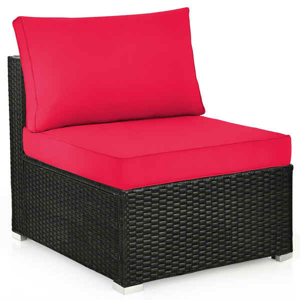 6pc Patio Rattan Furniture Set - Red