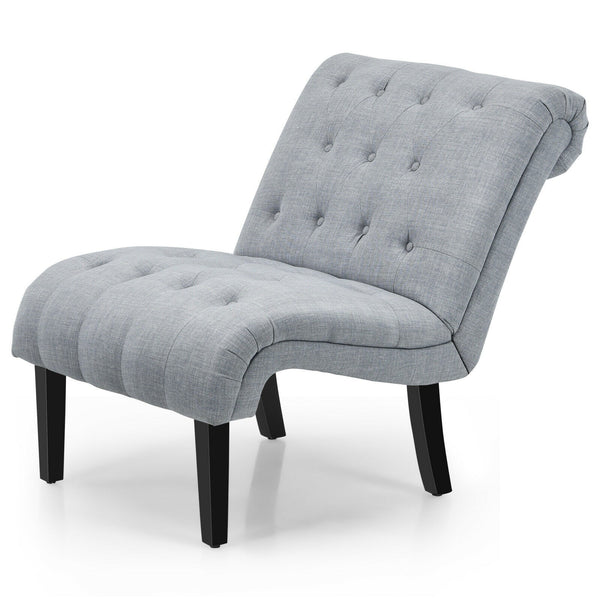 Tufted Lounge Chair - Light Gray