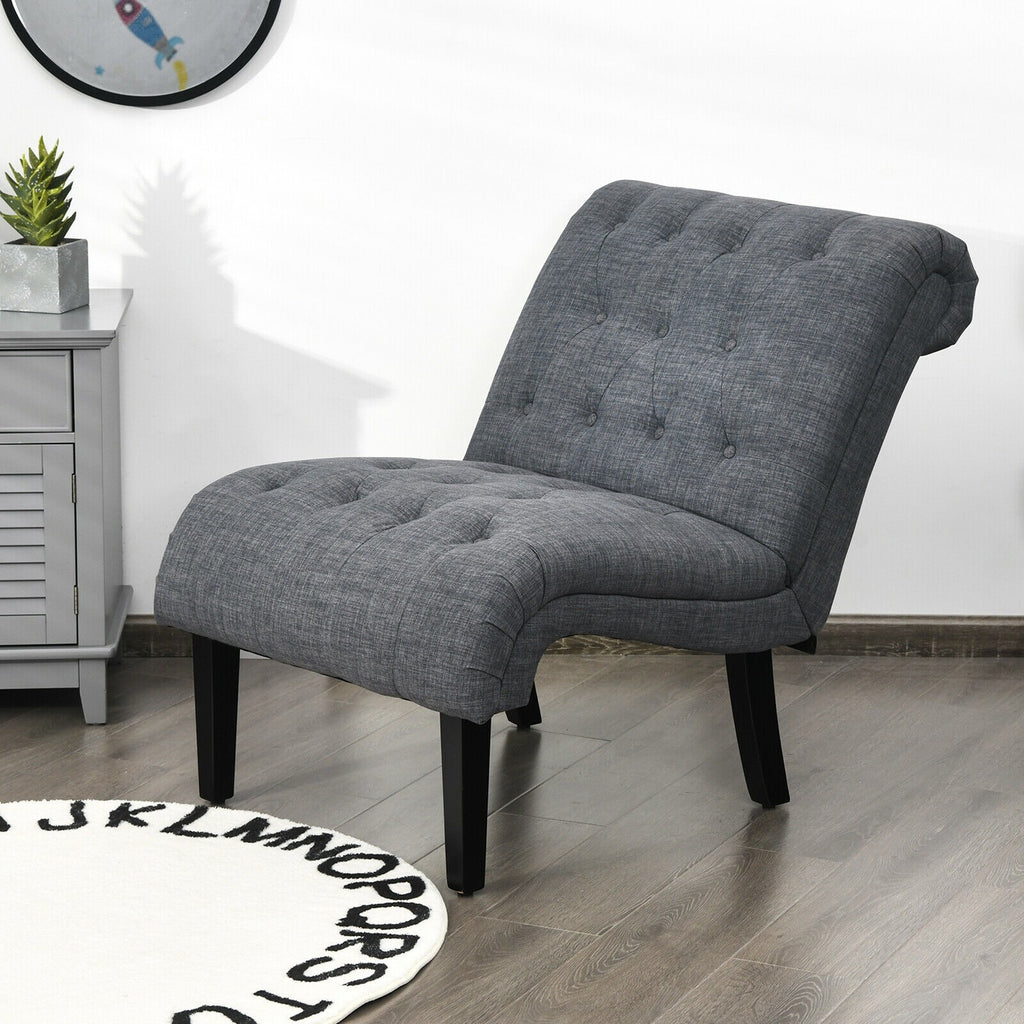 Tufted Lounge Chair - Dark Gray