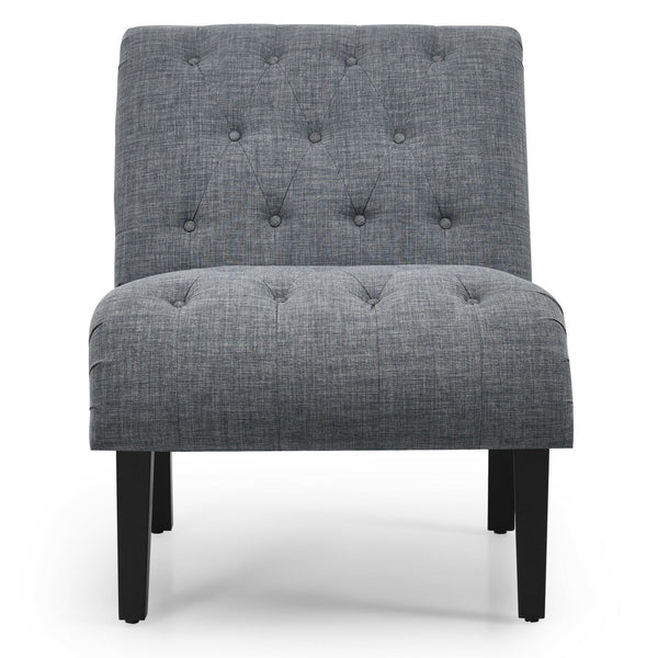 Tufted Lounge Chair - Dark Gray