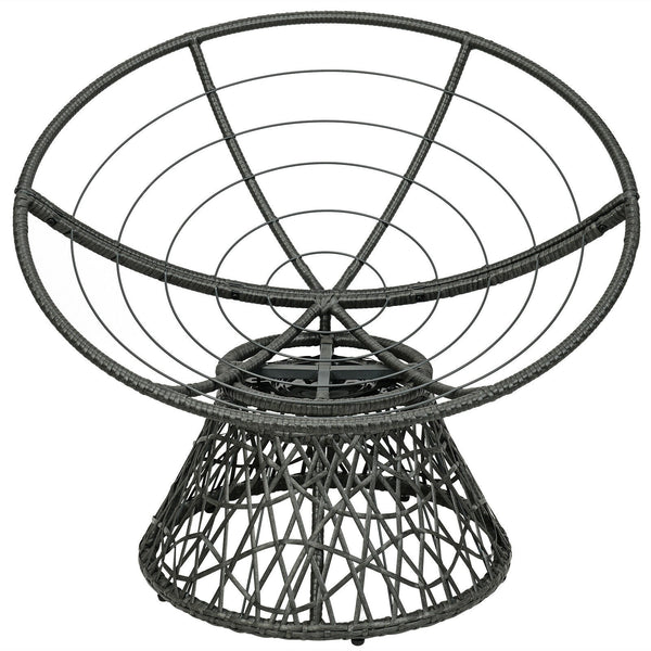360-degree Swivel Rattan Papasan Chair - Black