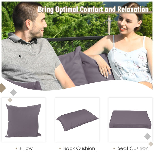 7pc Outdoor Rattan Sofa Set -  Gray